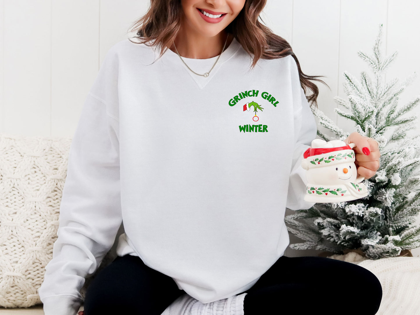 Grinch Girl Winter / Lightweight Crew Sweatshirt